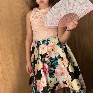 Speechless kids size 10 floral and lace high low dress